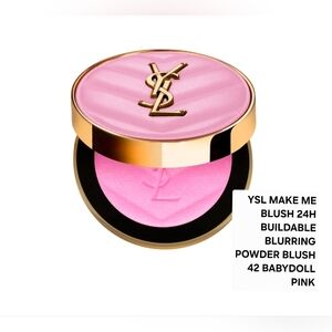 YSL MAKE ME BLUSH 24H BUILDABLE BLURRING POWDER BLUSH 42 BABYDOLL PINK